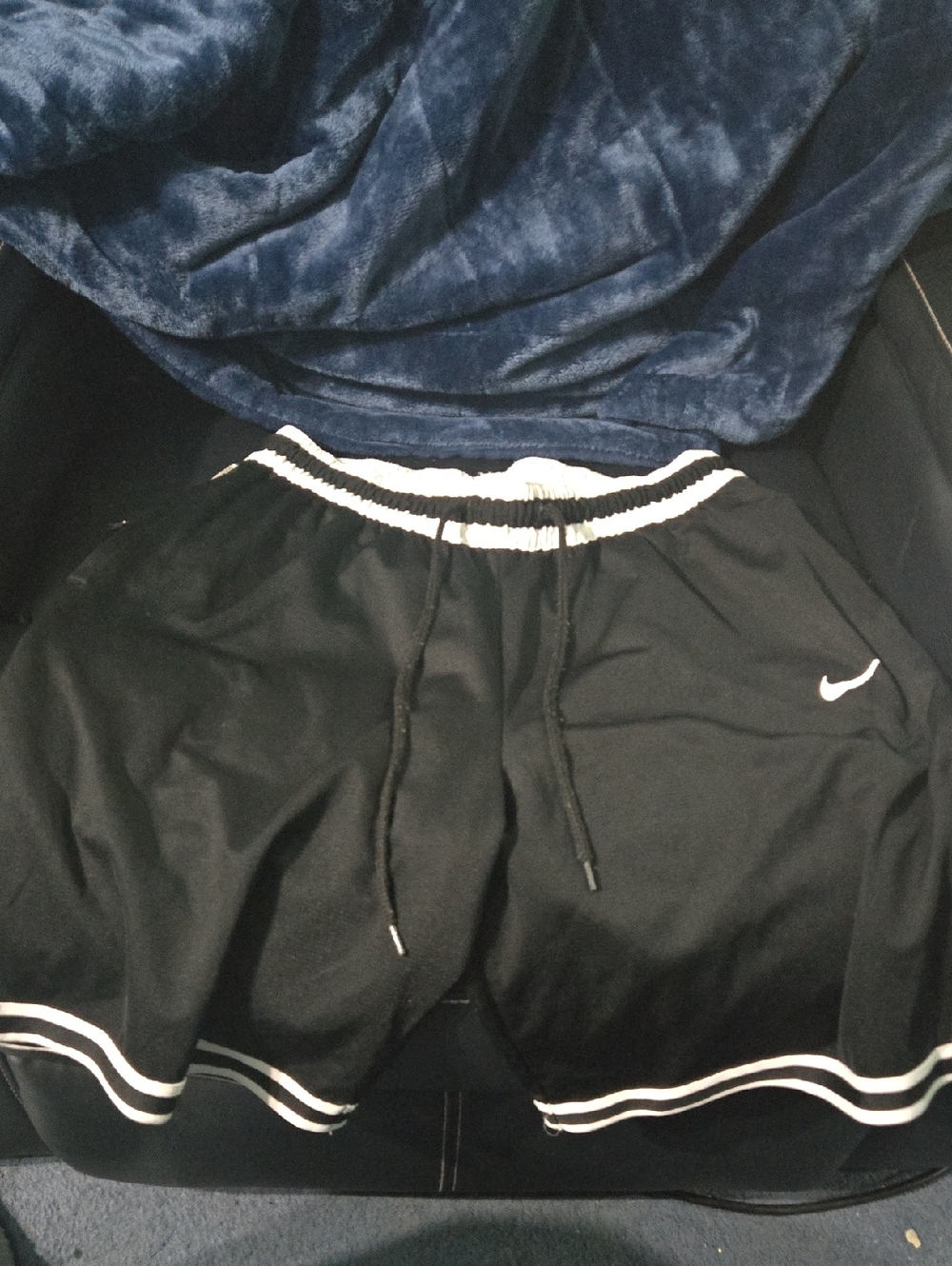Nike Black Shorts with White Stripe Trim